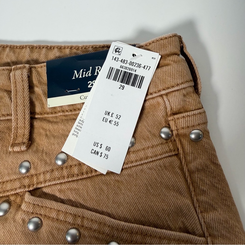 Abercrombie & Fitch Curve Love Tan Studded Mini Skirt - Picture 9 of 16